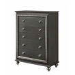 ACME Kaitlyn Wooden 5-Drawer Chest in Metallic Gray