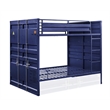 ACME Cargo Full over Full Bunk Bed with Built-In Ladder in Blue Metal