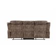ACME Zubaida Velvet Motion Reclining Sofa with USB Dock in 2-Tone Chocolate