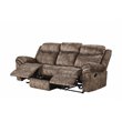 ACME Zubaida Velvet Motion Reclining Sofa with USB Dock in 2-Tone Chocolate