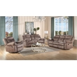 ACME Zubaida Velvet Motion Reclining Sofa with USB Dock in 2-Tone Chocolate