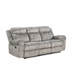 ACME Zubaida Velvet Reclining Sofa with USB Dock in 2-Tone Gray