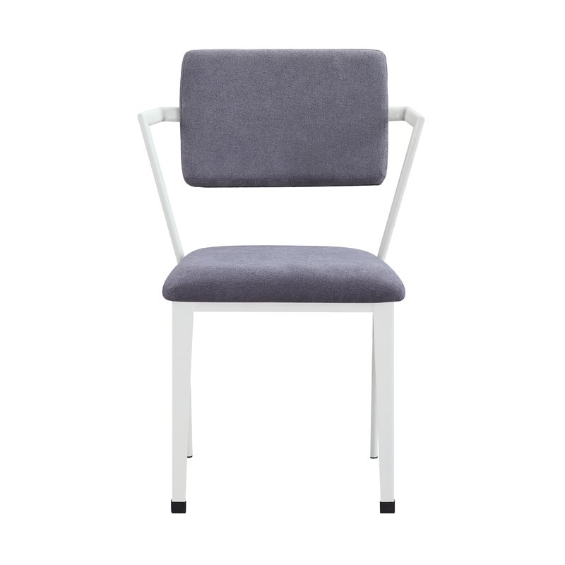 ACME Cargo Upholstered Metal Kids Chair in Gray and White