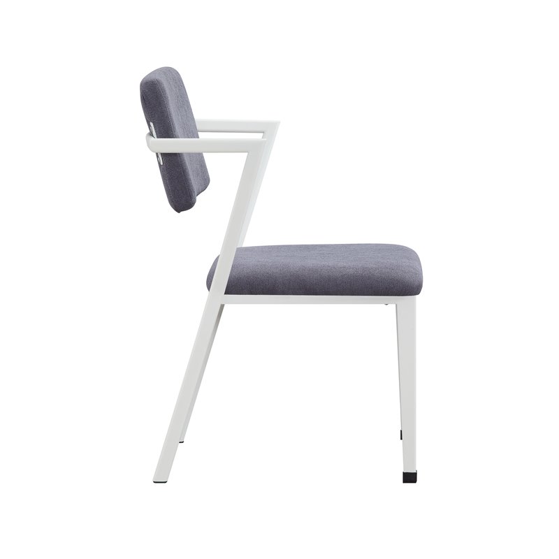 ACME Cargo Upholstered Metal Kids Chair in Gray and White
