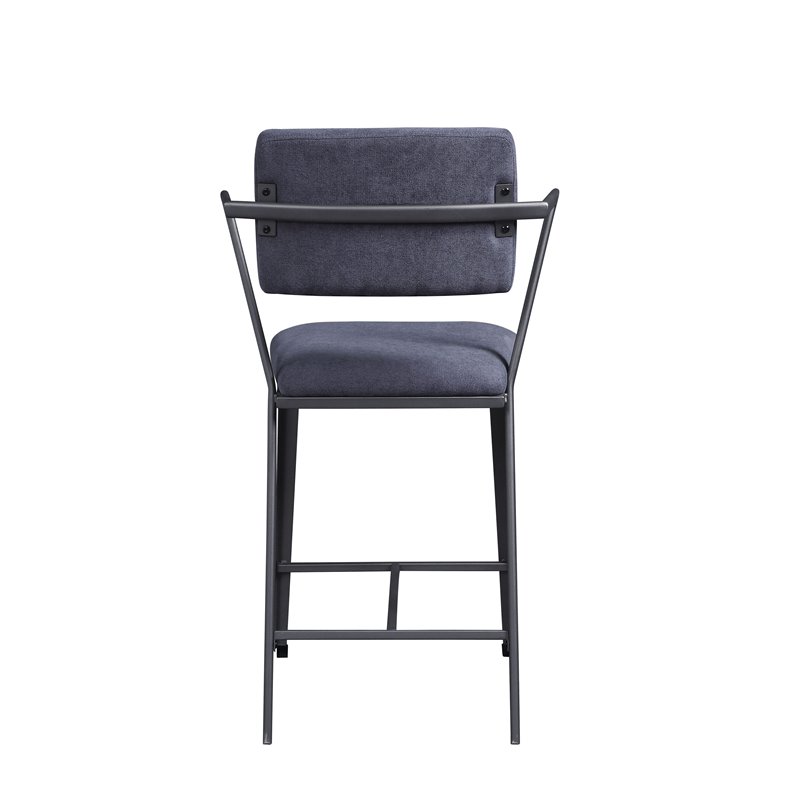 ACME Cargo Counter Height Chair (Set of 2) in Fabric & Gunmetal