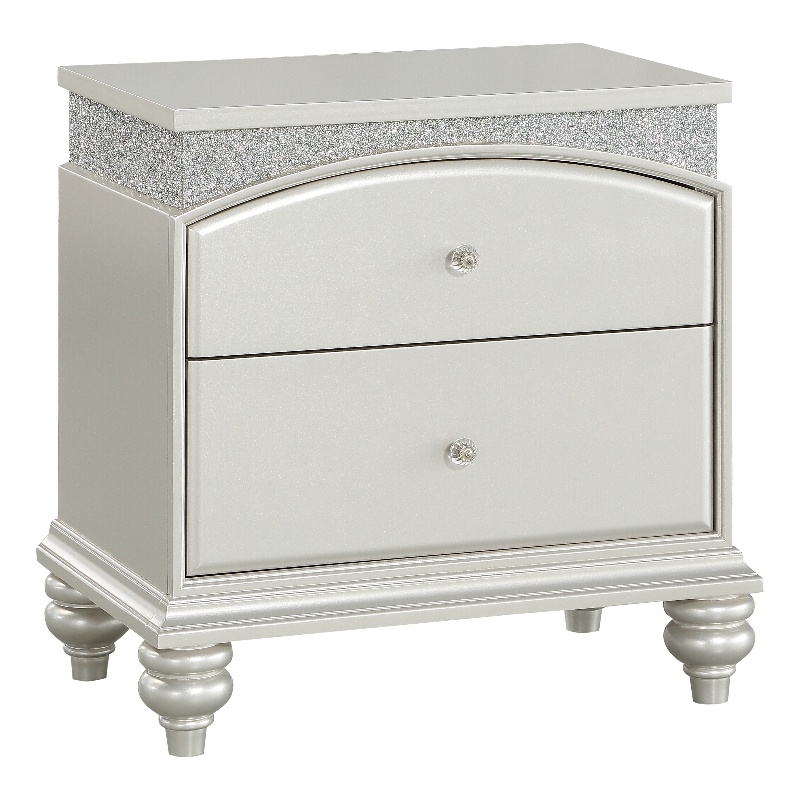ACME Maverick 2-Drawer Wooden Nightstand in White Platinum