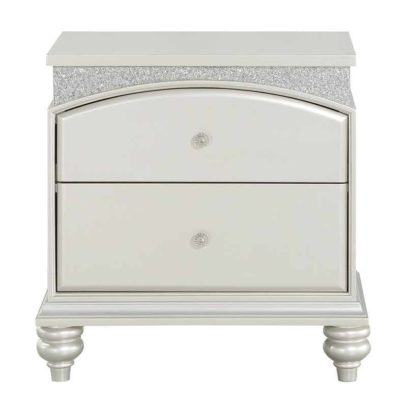 ACME Maverick 2-Drawer Wooden Nightstand in White Platinum