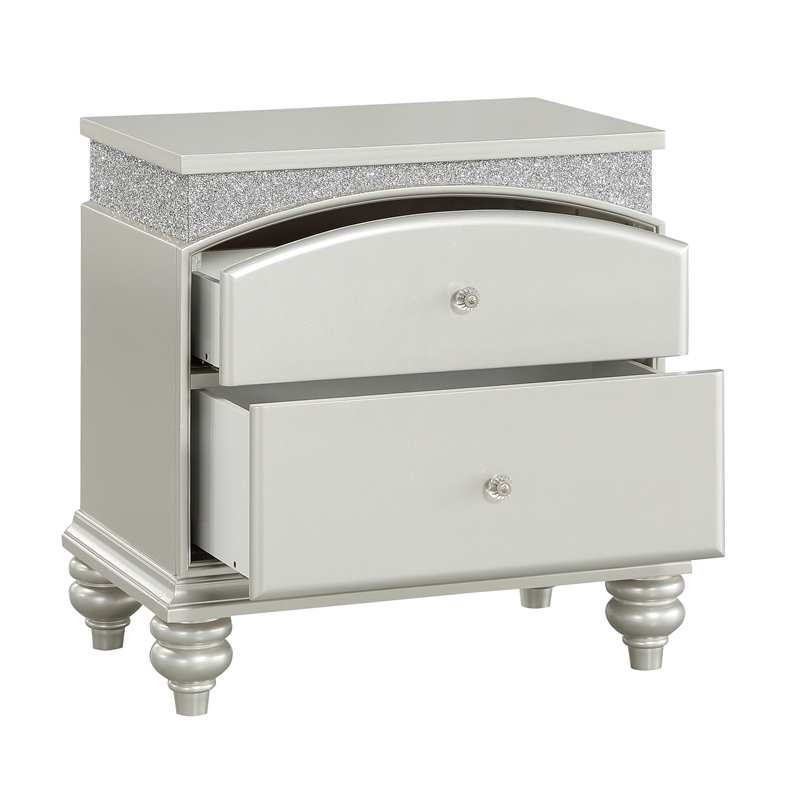 ACME Maverick 2-Drawer Wooden Nightstand in White Platinum