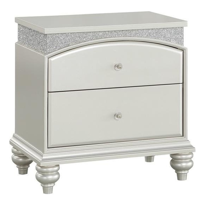 ACME Maverick 2-Drawer Wooden Nightstand in White Platinum