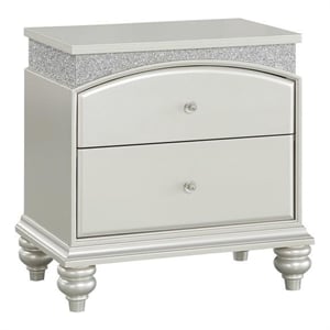 ACME Maverick 2-Drawer Wooden Nightstand in White Platinum