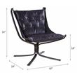 ACME Carney Button Tufted Accent Chair in Vintage Blue Top Grain Leather