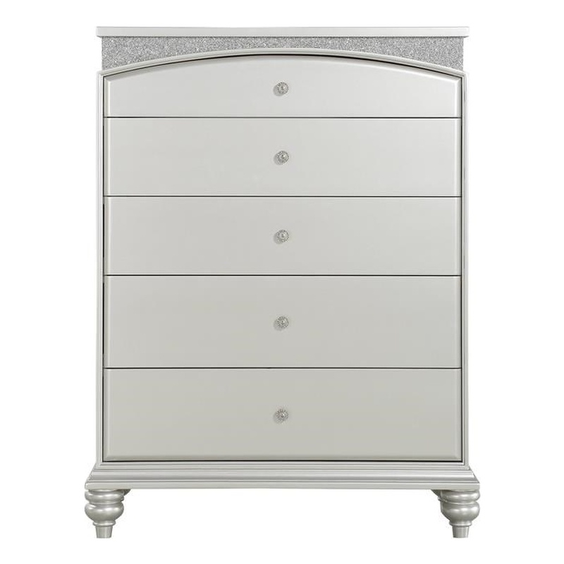 ACME Maverick 5-Drawer Wooden Chest in White Platinum