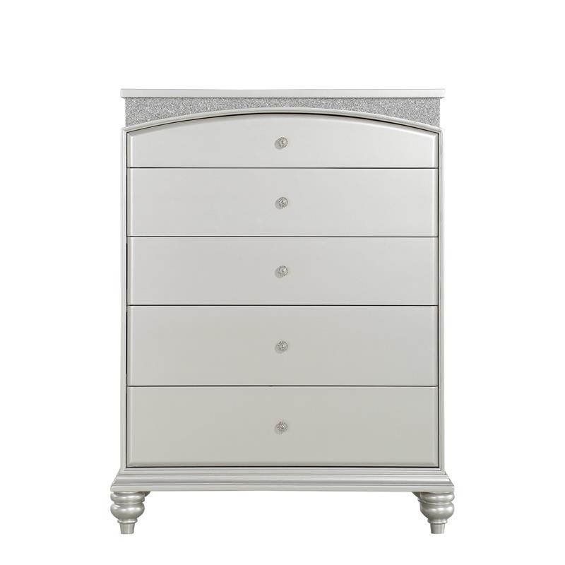 ACME Maverick 5-Drawer Wooden Chest in White Platinum
