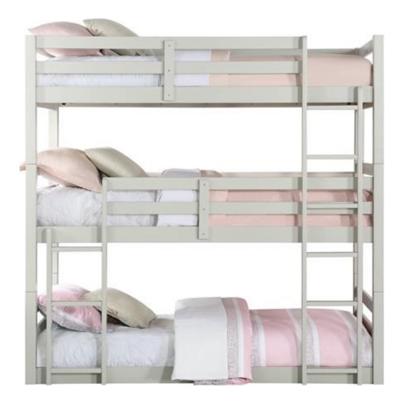 ACME Ronnie Wood Triple Bunk Bed - Twin in Light Gray