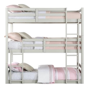 ACME Ronnie Wood Triple Bunk Bed - Twin in Light Gray