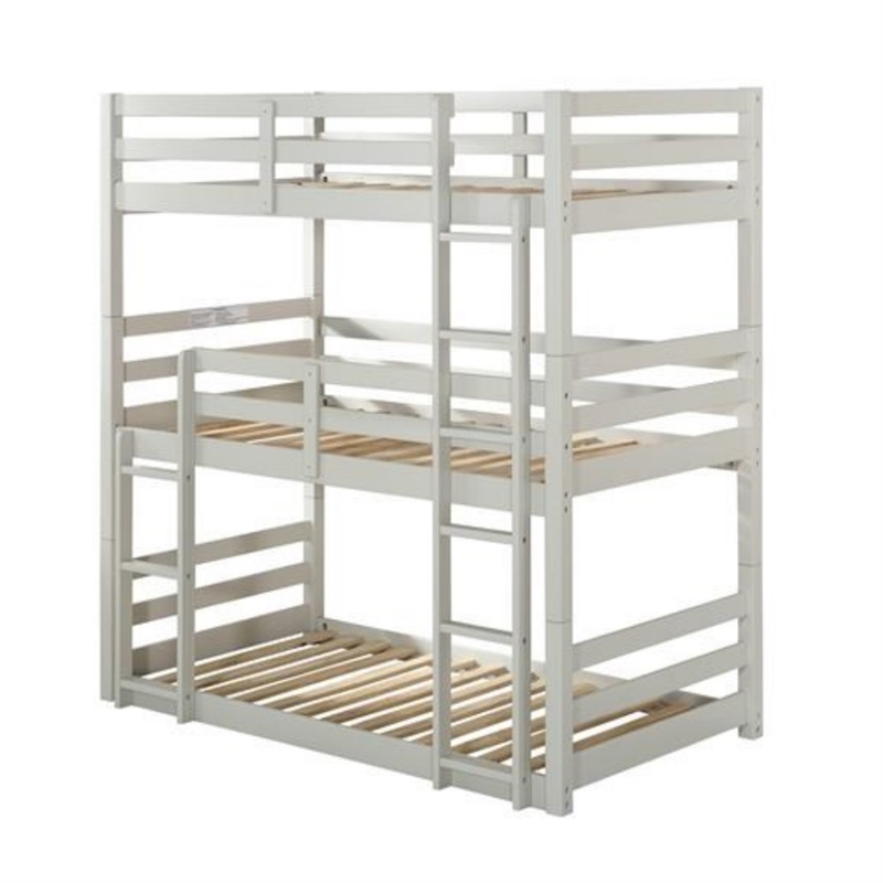 ACME Ronnie Wood Triple Bunk Bed - Twin in Light Gray