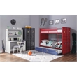 ACME Cargo Metal Desk and Hutch with Shelf in White