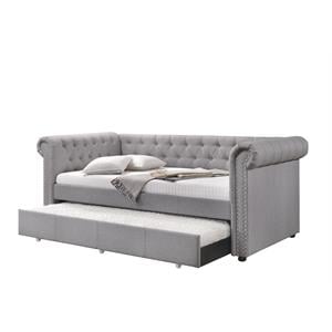 ACME Justice Daybed & Trundle (Twin Size) in Smoke Gray Fabric