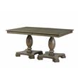 ACME Waylon Wooden Double Pedestal Dining Table with Removable Leaf in Gray Oak