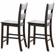 ACME Haddie Wood Counter Height Dining Chair in Distressed Walnut (Set of 2)