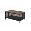ACME Winam Rectangular Wooden Coffee Table in Antique Oak and Black