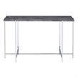 ACME Adelae Rectangular Faux Marble Top Sofa Table in Gray and Chrome