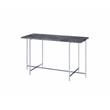 ACME Adelae Rectangular Faux Marble Top Sofa Table in Gray and Chrome