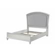 ACME Maverick Eastern King Upholstered Wooden Panel Bed in White Platinum