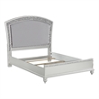 ACME Maverick Eastern King Upholstered Wooden Panel Bed in White Platinum