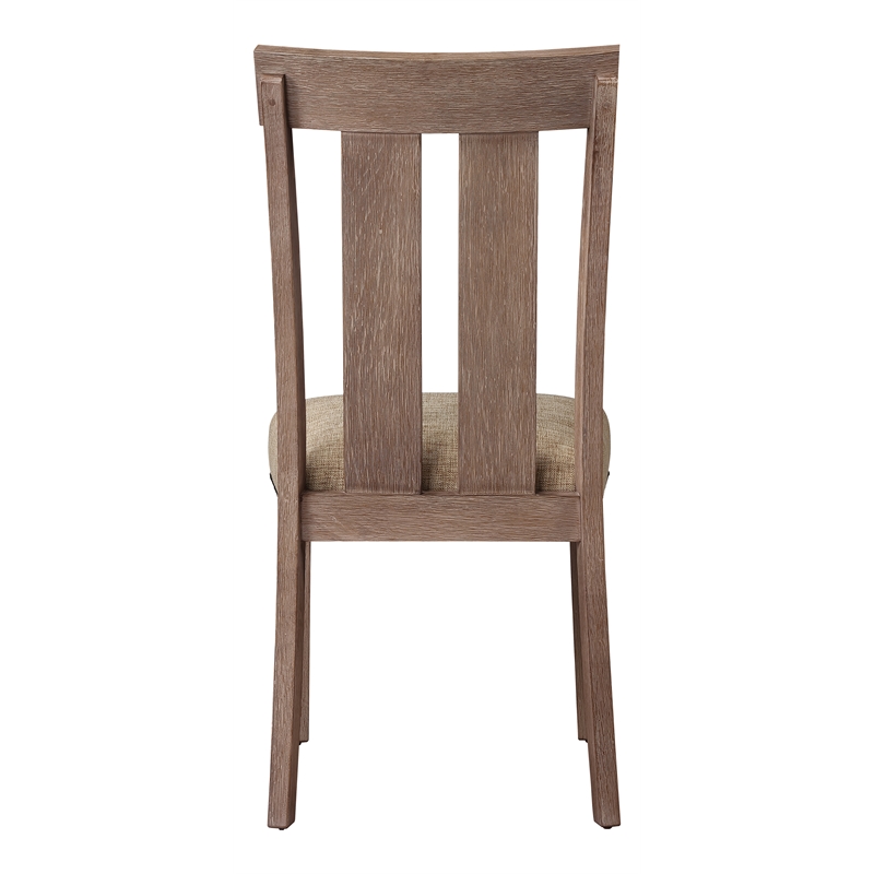 ACME Nathaniel Side Chair (Set-2) in Fabric & Maple