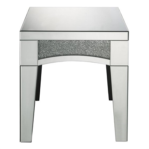 ACME Nowles Rectangular Mirrored Top End Table in Mirrored