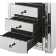 ACME Nasa Glass Nightstand with 3 Drawers in Mirrored and Mother Pearl