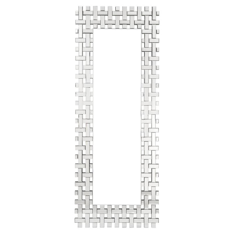 ACME Dominic Wooden Frame Wall Decor Mirror with Beveled Edges in Mirrored