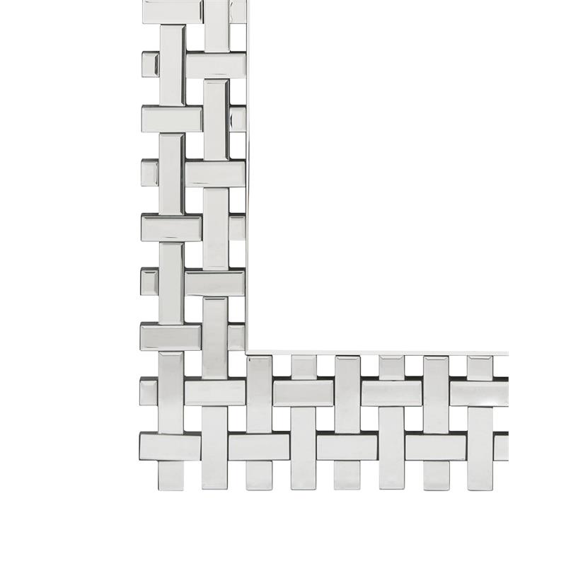 ACME Dominic Wooden Frame Wall Decor Mirror with Beveled Edges in Mirrored