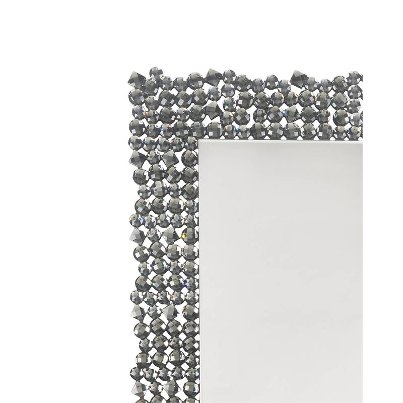 ACME Kachina Wooden Frame Wall Decor Mirror with Faux Gems Trim in Mirrored