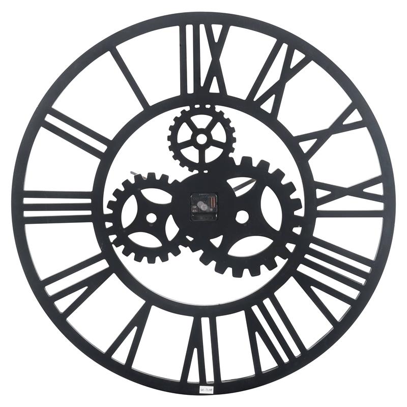 ACME Dominic Round Wall Clock with Open Back Metal Frame in Mirrored