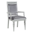 ACME Maverick Fabric Upholstered Arm Chair in Platinum Gray Set of 2