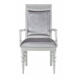 ACME Maverick Fabric Upholstered Arm Chair in Platinum Gray Set of 2