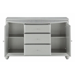 ACME Maverick 3-Drawer Wooden Server with 2 Doors in Platinum White