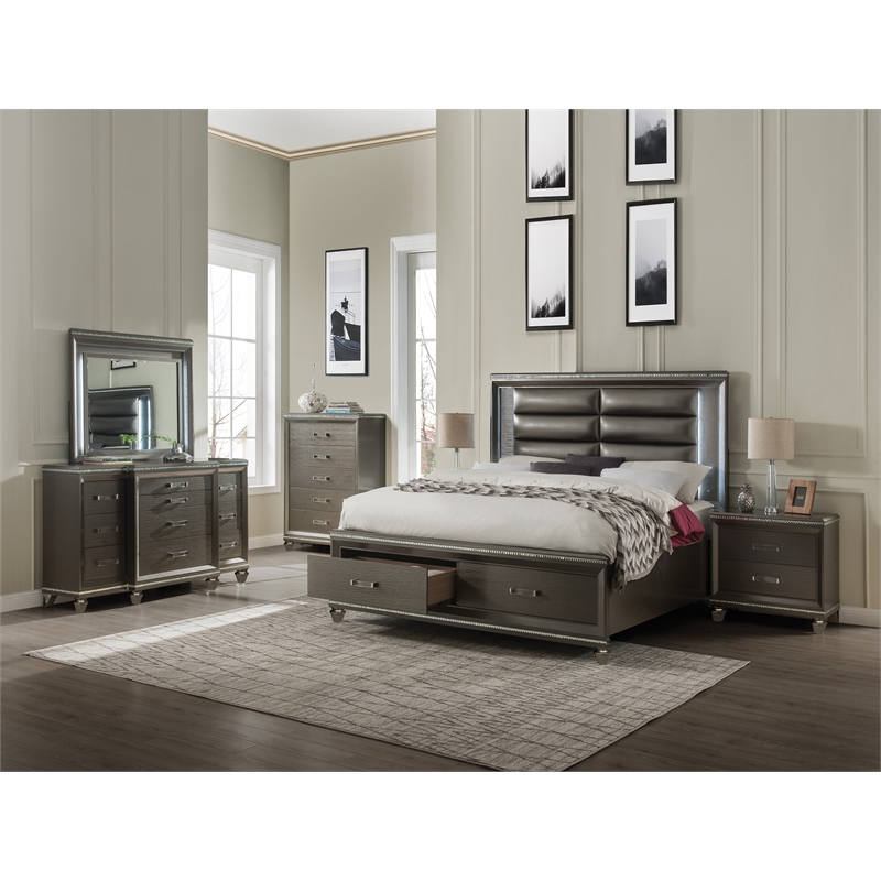 Acme Sadie Nightstand in Dark Champagne