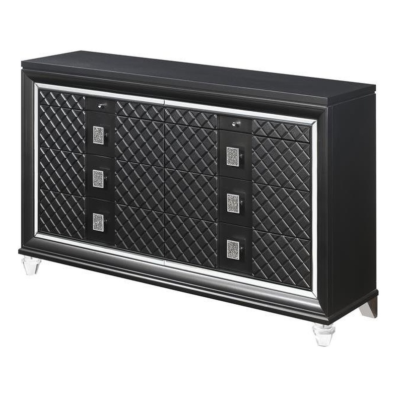 Acme Sawyer 8-Drawer Wooden Dresser in Metallic Gray