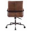 ACME Indra Leather Upholstered Swivel Office Chair in Vintage Chocolate