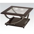 ACME Isiah Coffee Table in Black Nickel and Clear Glass