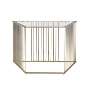 ACME Oaklie Sofa Table in Champagne and Clear Glass