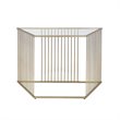ACME Oaklie Sofa Table in Champagne and Clear Glass