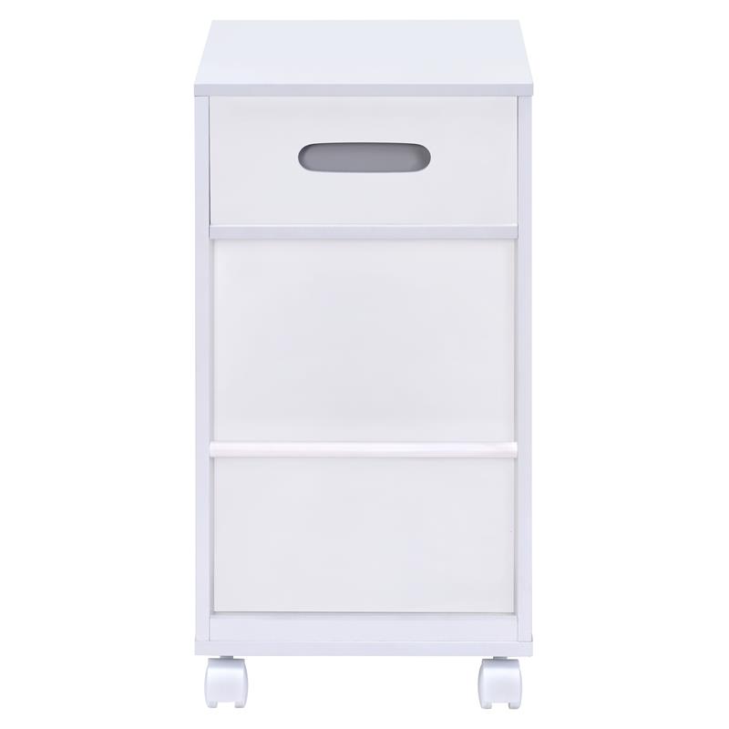 ACME Furniture Nariah Wood Storage Cart with Four Caster Wheels in White
