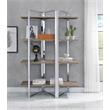ACME Libby 4 Fixed Wooden Shelves Rectangular Bookshelf in Chrome Metal