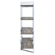 ACME Libby 4 Fixed Wooden Shelves Rectangular Bookshelf in Chrome Metal