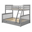 ACME Haley II Twin/Full Wooden Bunk Bed with 2 Drawers in Gray