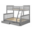 ACME Haley II Twin/Full Wooden Bunk Bed with 2 Drawers in Gray